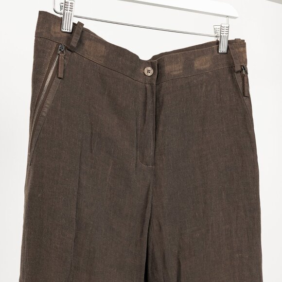 Annette Gortz SS/16 Posh Brown Linen Cropped Pants - Picture 3 of 11